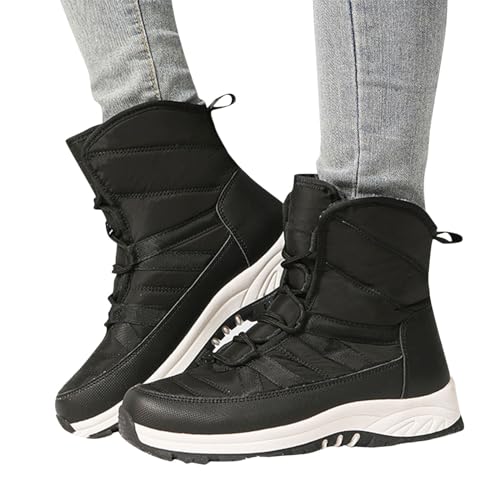 Stiefeletten Damen Vintage Halbschaft Gefütterte Warm Stiefeletten Damen Outdoors Winter Bequem Schlupfstiefel Damen Schneestiefel Winterstiefel Damen Snow Boot rutschfeste Wanderstiefel Damen Winter von Zshosam