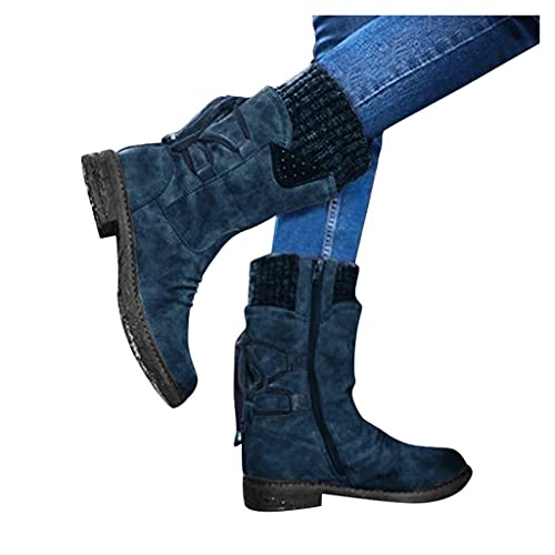 Winterstiefel Damen Gefüttert, Stiefel für Damen Ankle Boots Schneestiefel Warme Boots Winter Stiefeletten Damenschuhe Arbeitsschuhe Winterboots Damen Stiefel Outdoor Flach rutschfeste Wanderschuhe von Zshosam