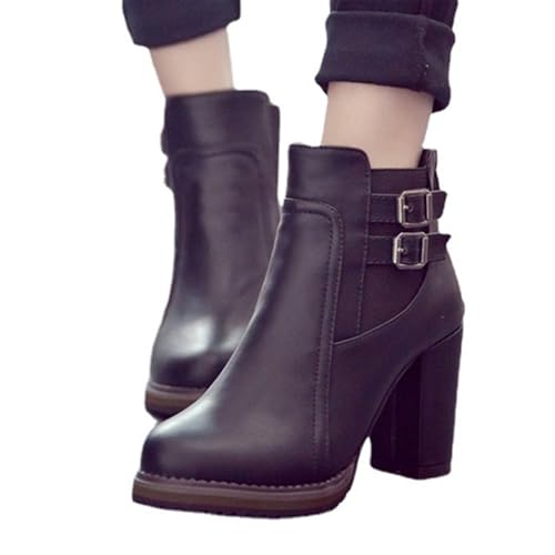 Winterstiefel Damen Mode Stiefeletten Damen mit Absatz Halbstiefel Damen Cowboy Stiefel Chelsea Boots Damen Westernstiefel Damen Stiefelette Damen Chelsea Boots aus Leder mit Absatz Winterboots Frauen von Zshosam