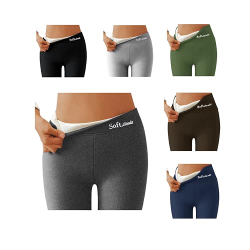 Zshosam Thermo Leggings Damen Fleece Leggings Casual Warm Winter Pants Slim High Waist Thermohose Soft Clouds Fleece Gefütterte Leggings Winterhose for Women Mädchen Thermo Strumpfhose Damen Winter von Zshosam