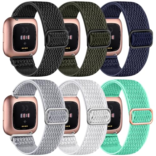 Zspoly 6 Pack Nylon Armband kompatibel mit Fitbit Versa 2/Versa/Versa Lite/Versa SE Band,weich dehnbar verstellbar und stilvoll Ersatz Armbandr Geeignet für Männer und Frauen. Zspoly 6 Pack Nylon Armband kompatibel mit Fitbit Versa 2/Versa/Versa Lite/Versa SE Band,weich dehnbar verstellbar und stilvoll Ersatz Armbandr Geeignet für Männer und Frauen. von Zspoly