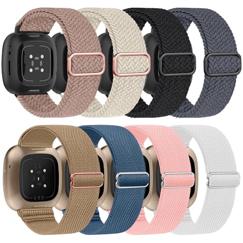 Zspoly 8 Stück Armband Kompatibel mit Fitbit Versa 4 Armband/Fitbit Versa 3/Fitbit Sense 2/Sense Sport Armband,Weiches Elastisch Ersatz Nylon Sport Ersatzband Band für Damen Herren Zspoly 8 Stück Armband Kompatibel mit Fitbit Versa 4 Armband/Fitbit Versa 3/Fitbit Sense 2/Sense Sport Armband,Weiches Elastisch Ersatz Nylon Sport Ersatzband Band für Damen Herren von Zspoly