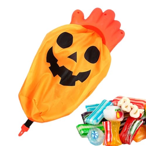 Zuasdvnk Halloween-Schädel-Süßigkeitstüte,Halloween-Süßigkeitstüte, Horror-Schädel-Klauen-lustige Süßigkeiten-Tasche, Skeletthandförmige Leckerlibeutel Horror Totenkopf Krallenbeutel Gruselige von Zuasdvnk