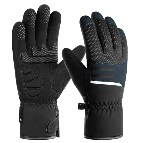 Zuasdvnk Handschuhe für kaltes Wetter, Winterhandschuhe | Outdoor Winddichte Motorradhandschuhe | Touchscreen-Handschuhe für kaltes Wetter, Thermo-Snowboard-Handschuhe für Radfahren im Freien von Zuasdvnk