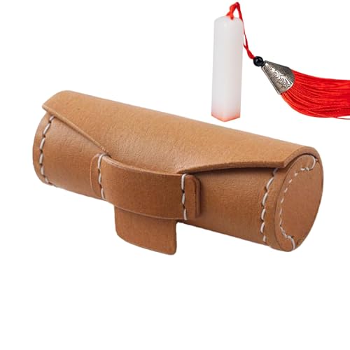 Zuasdvnk Lippenstiftetui aus Leder – weiches Leder, Lippenstift-Etui, Lippenstift-Hülle, kleine Damen-Lippenbalsam-Organizer-Tasche für Frauen und Mädchen auf Reisen, hellbraun, Refer to description, von Zuasdvnk