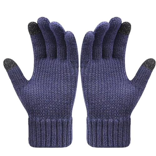 Zuasdvnk Warme Handschuhe für Herren, gestrickte Winterhandschuhe, Doppellagige Touchscreen-Winterhandschuhe, wasserdichte, Winddichte, vielseitige, warme Hände, warme Handschuhe zum Fahren, Wandern, von Zuasdvnk