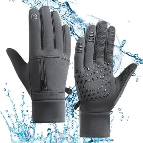 Zuasdvnk Winter-Touchscreen-Handschuhe, wasserdichte Touchscreen-Skihandschuhe,Schneehandschuhe Fäustlinge mit Tasche | rutschfeste Snowboard-Handschuhe für kaltes Wetter zum Wandern, Laufen, von Zuasdvnk