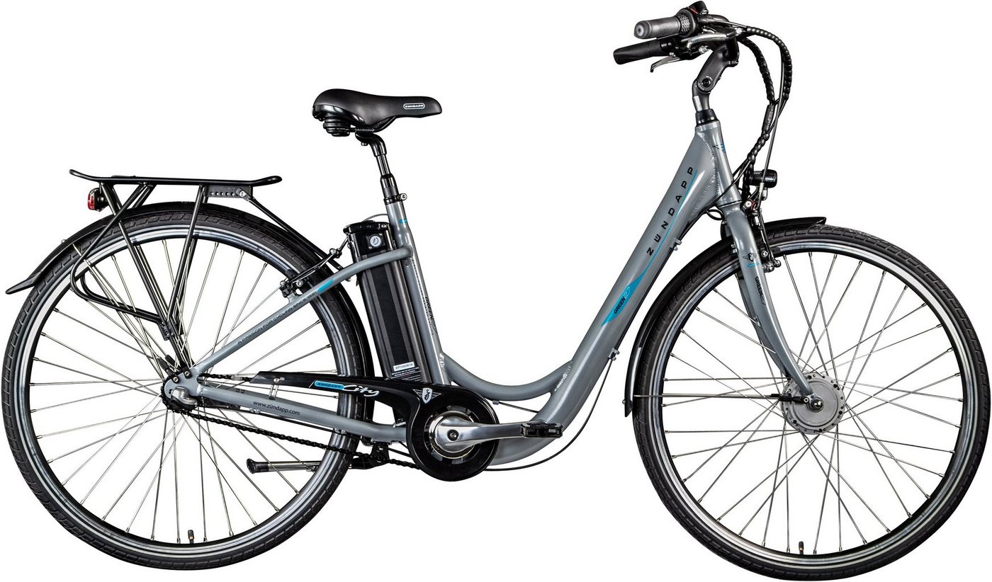 Zündapp E-Bike Cityrad Green 2.7, 3 Gang, Nabenschaltung, Frontmotor, 374 Wh, Pedelec, Elektrofahrrad für Damen u. Herren Zündapp E-Bike Cityrad Green 2.7, 3 Gang, Nabenschaltung, Frontmotor, 374 Wh, Pedelec, Elektrofahrrad für Damen u. Herren von Zündapp