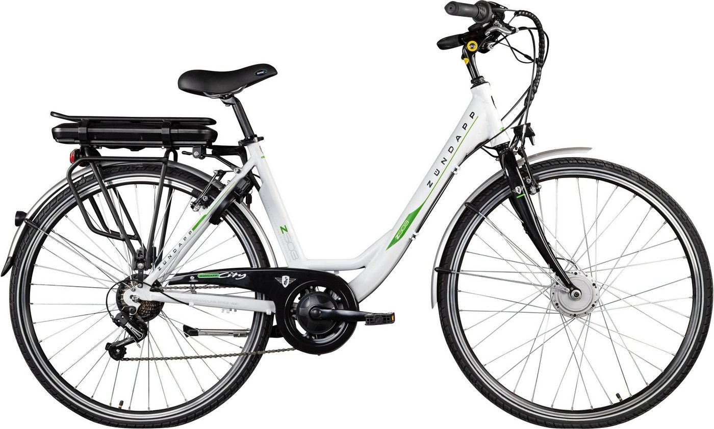 Zündapp E-Bike Z503, 7 Gang Shimano Tourney RD-TY21 Schaltwerk, Kettenschaltung, Frontmotor, 486 Wh Akku, Pedelec, Elektrofahrrad für Damen u. Herren, Cityrad von Zündapp