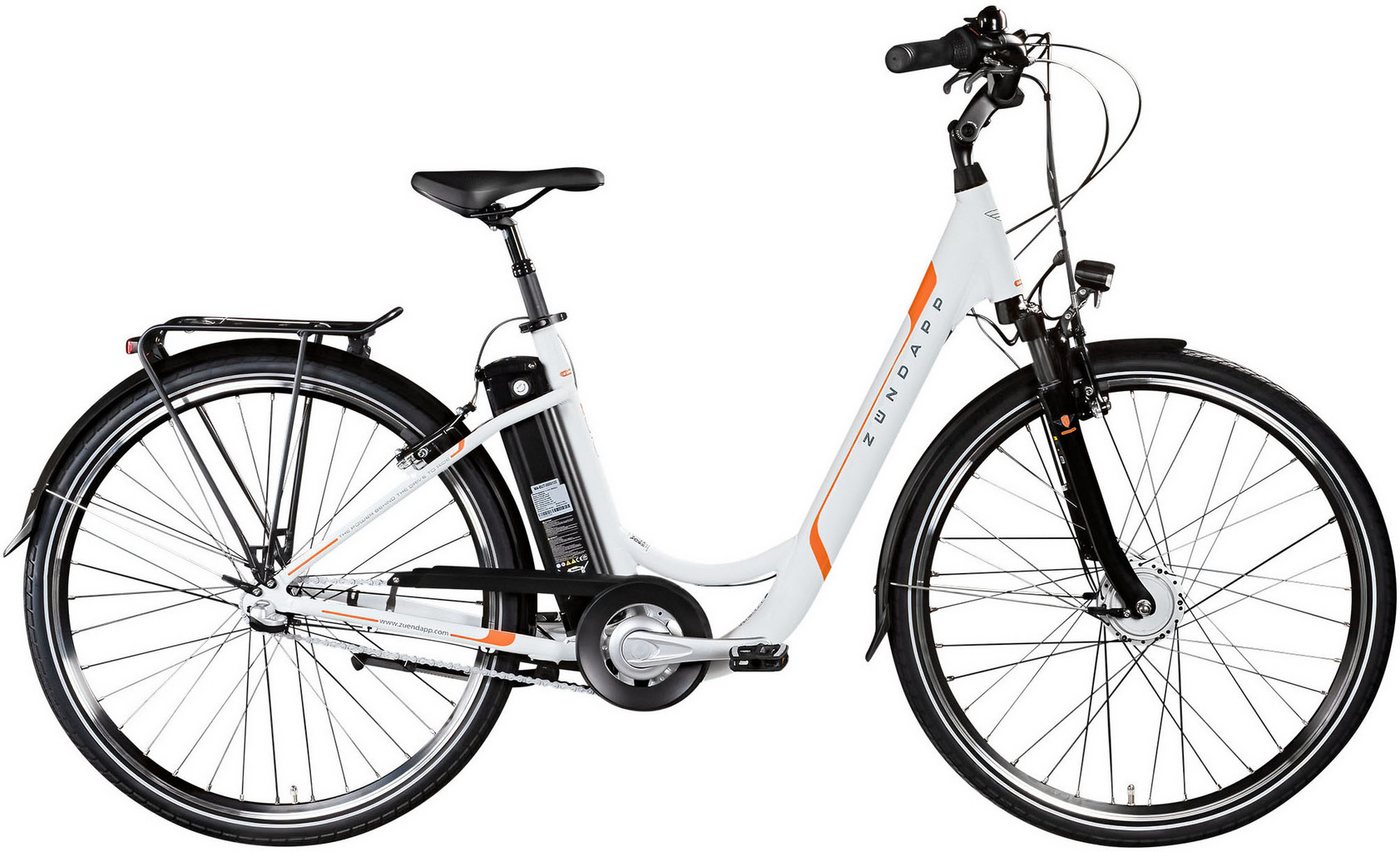 Zündapp E-Bike Z510, 3 Gang Shimano Nexus SC-3C41 Schaltwerk, Nabenschaltung, Frontmotor, 374 Wh Akku, Pedelec, Elektrofahrrad für Damen, Cityrad von Zündapp