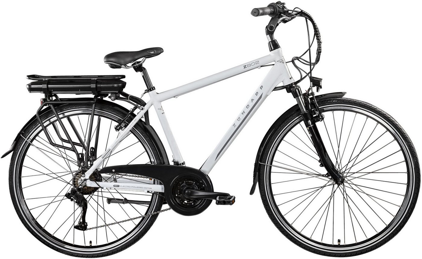 Zündapp E-Bike Z802 Herren, 21 Gang Shimano Altus RD-M310 Schaltwerk, Kettenschaltung, Heckmotor, 374 Wh Akku von Zündapp