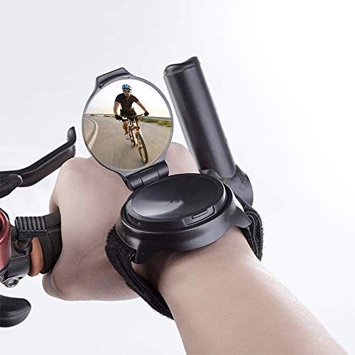 Zueyen Weitwinkel Radfahren Fahrrad Fahrrad Rückspiegel Handgelenkschutz Armbänder Rückspiegel, 360 ° Grad verstellbare Fahrradausrüstung Fahrradarm Tragen Rückspiegel Einheit von Zueyen