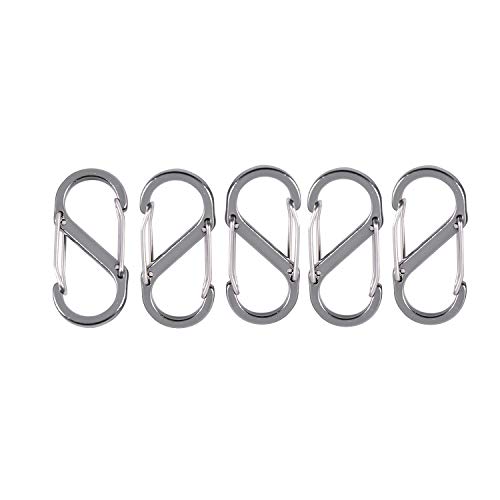 Zunedhys 5 STK. Mini S Form Schluesselbund Schluesselbund Karabiner Sicherungsclips (Silber) von Zunedhys