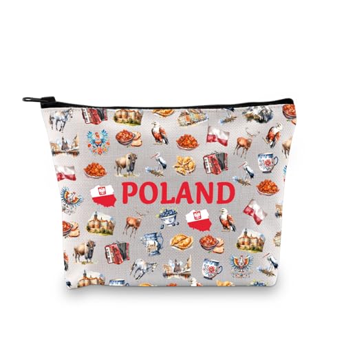 Kosmetiktasche mit polnischer Flagge, Polen, Lebensmittelgeschenk, Geschenk für Polen, Liebhaber, Pierogi-Thema, Make-up-Tasche, Polen von Zuo Bao