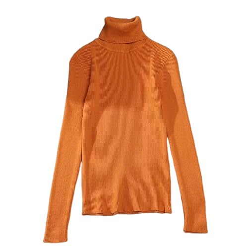 ZuoXun Maglioni donna Donne Autunno Inverno Maglione A Collo Di Tartaruga Lavorato A Maglia Soft Pullover Maglione Di Base-Orange-One Size von ZuoXun