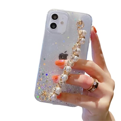 ZuoXun Para Schutzhülle für iPhone 15, Pulsera de Perlas, Caso Suave, transparent, für iPhone 15, 14, Pro, Máx 13, 12, 11, Xs Xr 7, 6, Más Mini Se-Para, iPhone 11Promax-Claro-Estuche Y Cadena von ZuoXun