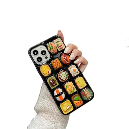 ZuoXun Schutzhülle für iPhone 15, niedliches 3D-Sandwich-Design, transparent, für iPhone 15, 14, 13, 12, 11, Pro Max Plus, X, XS, für iPhone Xs Max, Schwarz von ZuoXun