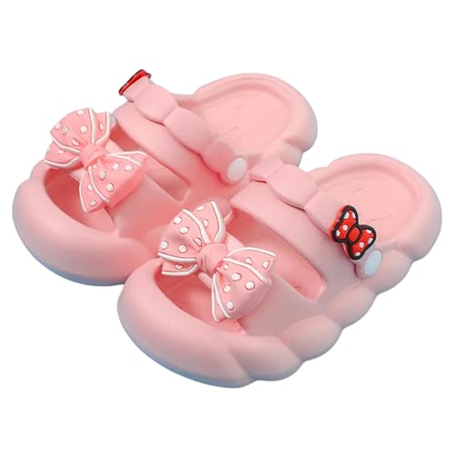 ZuoXun Zuecos para niños Zapatillas De Bebé Con Lazo De Verano Para Niños Zapatillas De Bebé Lindas Diapositivas De La Página Principal De La Niña Con Zapatos De Agujero Para Bebés-Rosa-20-21 von ZuoXun