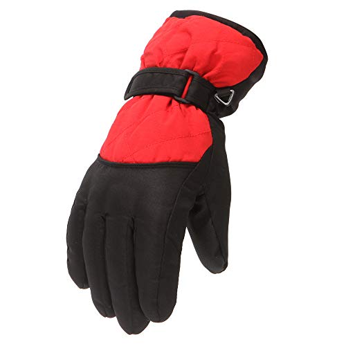 Zuoyue Handschuhe für 8-12 Jahre Kinder Plüchfutter Winterhandschuhe Fingerhandschuhe Winddichte Fahrradhandschuhe Kinderhandschuhe Handwärmer für Outdoor Sport Skifahren Winddicht Schnee (Red-2, L) von Zuoyue