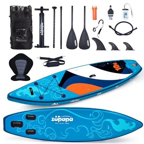 Zupapa 320cm Aufblasbare SUP Board Set| Stand Up Paddle Board mit Kajak Sitz | Komplettes Zubehör | 3-Jahres-Garantie von Zupapa