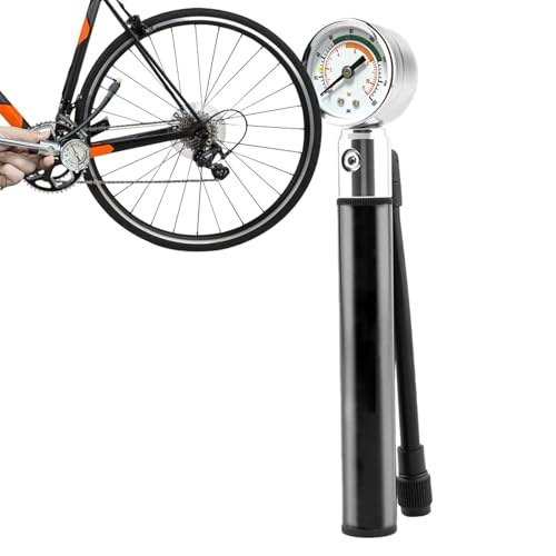 Fahrradpumpe – Fahrradpumpe Mit Manometer | Reifendruckmesser Aluminiumlegierung Fahrräder Reifenpumpe Fahrradpumpe | Hochdruck-Inflatorpumpe | Tragbare Luftpumpe Für Mountainbikes | Rennräder von Zvn Zojne