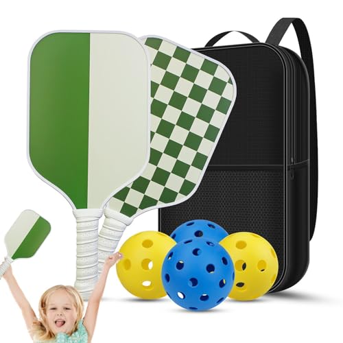 Pickleball-Paddel-Set, Pickleball-Set für Erwachsene - Outdoor-Pickleball-Paddel mit Bällen und Tasche,Ergonomischer Griff, Wabenkern-Pickleball-Paddel für Enthusiasten und Anfänger von Zvn Zojne