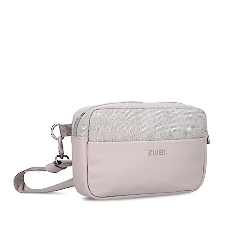 Damen Hip Bag Kim KIH30 Wasserabweisende Bauchtasche 1 Liter (24 x 15 cm) aus hochwertigem Hydroflex-Kunstleder, strapazierfähige Crossbody Bag, 3-in-1 Brusttasche, Gürteltasche & Hüfttasche (Sand) von Zwei