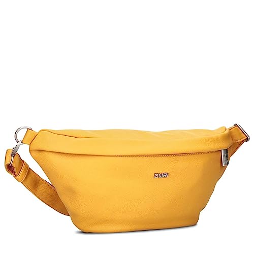 Damen Hip Bag Mademoiselle MH80 Bauchtasche 40 cm 3 Liter aus hochwertigem Kunstleder, Crossbody Bag wasserabweisend, 3-in-1 Bequeme Brusttasche, Gürteltasche & Hüfttasche (Sunny) von Zwei