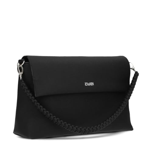 Damen Schultertasche Yuna YU60 Handtasche 3 Liter klassisch elegante Abendtasche mit Magnetklappe & Reißverschluss Schlüsselband kurzer geflochtener + langer Schultergurt Umhängetasche (nubuk-black) Damen Schultertasche Yuna YU60 Handtasche 3 Liter klassisch elegante Abendtasche mit Magnetklappe & Reißverschluss Schlüsselband kurzer geflochtener + langer Schultergurt Umhängetasche (nubuk-black) von Zwei