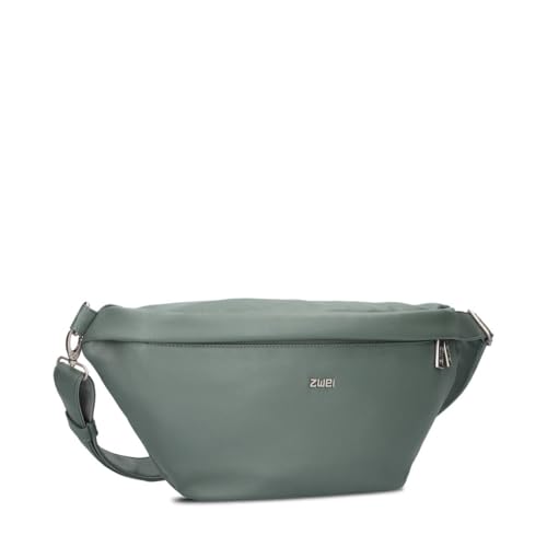 Zwei Damen Hip Bag Mademoiselle.M MH80 Bauchtasche 40 cm 3 Liter aus hochwertigem Kunstleder, Crossbody Bag wasserabweisend, 3-in-1 bequeme Brusttasche, Gürteltasche & Hüfttasche (Eucalyptus) von Zwei