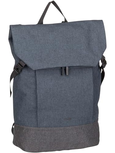 Sportlicher Rucksack Benno BE350 Tagesrucksack 14/19 Liter erweiterbar wasserabweisend gepolsterter Laptop-Rucksack mit Reißverschluss gute Innenausstattung Schlüsselband Flaschen-Halter (blue) von Zwei