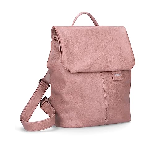 Zwei Damen City-Rucksack Mademoiselle.M MR8 4 Liter klassisch-eleganter Damenrucksack, Magnet-Verschlussklappe, Hauptfach mit Reißverschluss, gepolstertes Trennfach, Rückenpolsterung (blush) von Zwei