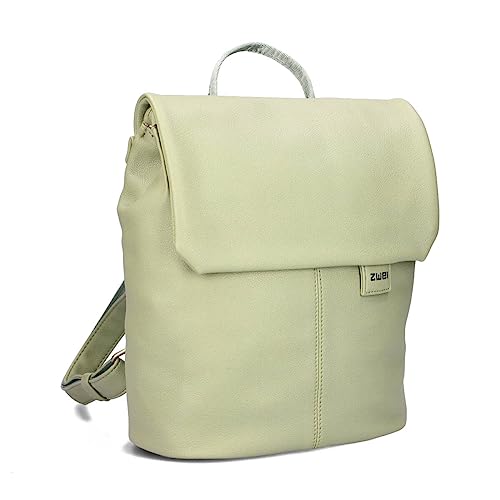 Zwei Damen City-Rucksack Mademoiselle.M MR8 4 Liter klassisch-eleganter Damenrucksack, Magnet-Verschlussklappe, Hauptfach mit Reißverschluss, gepolstertes Trennfach, Rückenpolsterung (jade) von Zwei