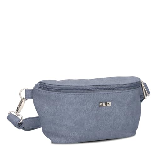 Zwei Damen Hip Bag Mademoiselle.M MH4 Bauchtasche 25 cm 1 Liter aus hochwertigem Kunstleder, Crossbody Bag wasserabweisend, 3-in-1 Bequeme Brusttasche, Gürteltasche & Hüfttasche (Nubuk-Sky) von Zwei