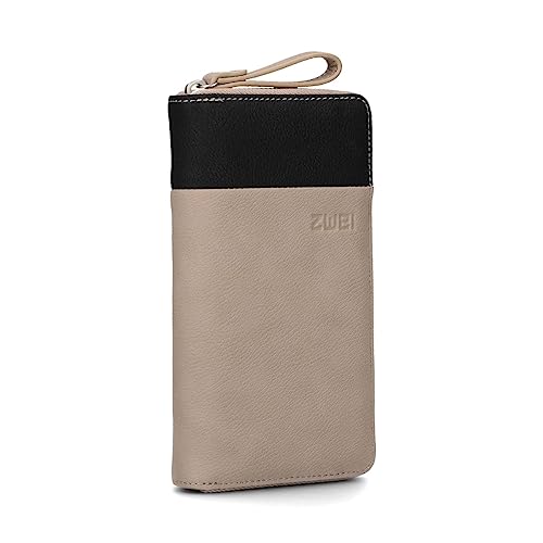 Zwei Damen Geldbörse Eva EV2 langes Portemonnaie 15 Kartenfächer, Sichtfach, 2 Scheinfächer, Geldbeutel mit Münzfach & umlaufenden Reißverschluss, weiches Kunstleder in Bicolor (Cappuccino) Zwei Damen Geldbörse Eva EV2 langes Portemonnaie 15 Kartenfächer, Sichtfach, 2 Scheinfächer, Geldbeutel mit Münzfach & umlaufenden Reißverschluss, weiches Kunstleder in Bicolor (Cappuccino) von Zwei