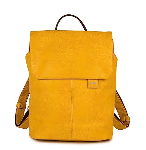 Zwei Damen City-Rucksack Mademoiselle.M MR13 Tagesrucksack 7 Liter, gepolstertes Laptopfach, Magnet-Verschlussklappe, Hauptfach mit Reißverschluss, Rückenpolsterung, klassisch-elegant (yellow) von Zwei