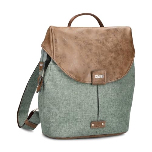 Zwei Damen City-Rucksack Olli OR8 kleiner Rucksack 5 Liter Lederoptik im Vintage-Style robust strapazierfähig wasserabweisend Hauptfach mit Reißverschluss (eucalyptus) Zwei Damen City-Rucksack Olli OR8 kleiner Rucksack 5 Liter Lederoptik im Vintage-Style robust strapazierfähig wasserabweisend Hauptfach mit Reißverschluss (eucalyptus) von Zwei