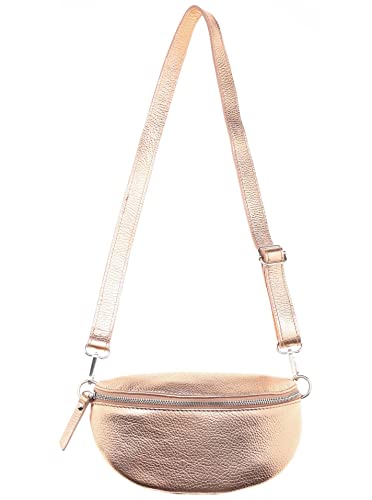 Zwillingsherz Bauchtasche mit Reißverschluss 100% Echtleder – Hochwertige Damen Crossbag klein und elegant - Schultertasche Umhängetasche Unisex von Zwillingsherz