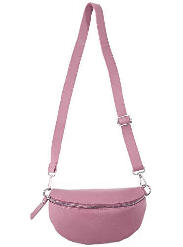 Zwillingsherz Bauchtasche mit Reißverschluss 100% Echtleder – Hochwertige Damen Crossbag klein und elegant - Schultertasche Umhängetasche Unisex von Zwillingsherz