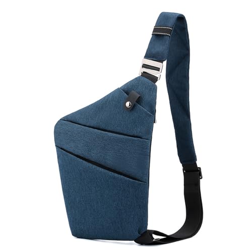 Modische Crossbody-Tasche, Gürteltasche, große Kapazität, für Erwachsene, Brusttasche, spritzwassergeschützt, über der Schultertasche, blau von Zxfdsfdbnm