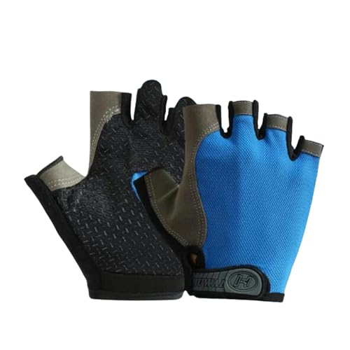 ZyMen Atmungsaktive, rutschfeste, fingerlose Fahrradhandschuhe, Blau von ZyMen