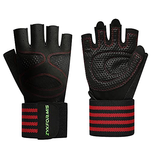 Zyxformis Fitness Handschuhe, Trainingshandschuhe mit Handgelenk Unterstützung für Damen und Herren, rutschfest Atmungsaktiv Gewichtheben Handschuhe für Gym, Radfahren, Training von Zyxformis