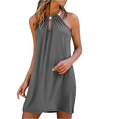Zzbeans Neckholder Kleid Damen Kurz, Sexy Ärmellos Kleid Damen Sommerkleid, Boho Kleid Damen Kurz Freizeitkleid Rundhals Halfter Shirtkleid T-Shirt Bluse Tunika, Lose Lässiges Tops Minikleid Zzbeans Neckholder Kleid Damen Kurz, Sexy Ärmellos Kleid Damen Sommerkleid, Boho Kleid Damen Kurz Freizeitkleid Rundhals Halfter Shirtkleid T-Shirt Bluse Tunika, Lose Lässiges Tops Minikleid von Zzbeans
