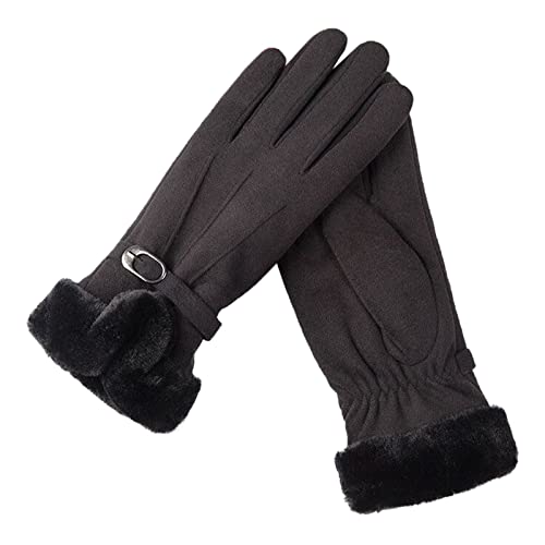 aaSccex warme Handschuhe Outdoor-Reiten Fahren niedlicher Bogen Plus -Touchscreen-rutschfeste Handschuhe Latex Handschuh (Black, One Size) von aaSccex