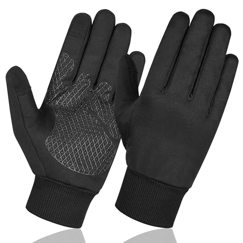 aaasportx Fahrradhandschuhe Warme Winterhandschuhe Wasserabweisende Touchscreenhandschuhe Winddichte Laufhandschuhe rutschfeste Sporthandschuhe zum Laufen, Radfahren, Klettern usw (S) von aaasportx