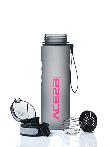 ace2b Trinkflasche 600ml Sport & Fitness mit Shaker Ball für Eiweiß Protein Shakes + Sieb I Sportflasche für Fitnessstudio Fahrrad Outdoor I Tritan BPA frei, auslaufsicher ace2b Trinkflasche 600ml Sport & Fitness mit Shaker Ball für Eiweiß Protein Shakes + Sieb I Sportflasche für Fitnessstudio Fahrrad Outdoor I Tritan BPA frei, auslaufsicher von ace2b