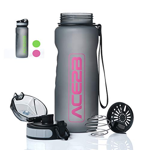 ace2b Trinkflasche 800ml Sport & Fitness mit Shaker Ball für Eiweiß Protein Shakes + Sieb I Sportflasche für Fitnessstudio Fahrrad Outdoor I Tritan BPA frei, auslaufsicher ace2b Trinkflasche 800ml Sport & Fitness mit Shaker Ball für Eiweiß Protein Shakes + Sieb I Sportflasche für Fitnessstudio Fahrrad Outdoor I Tritan BPA frei, auslaufsicher von ace2b
