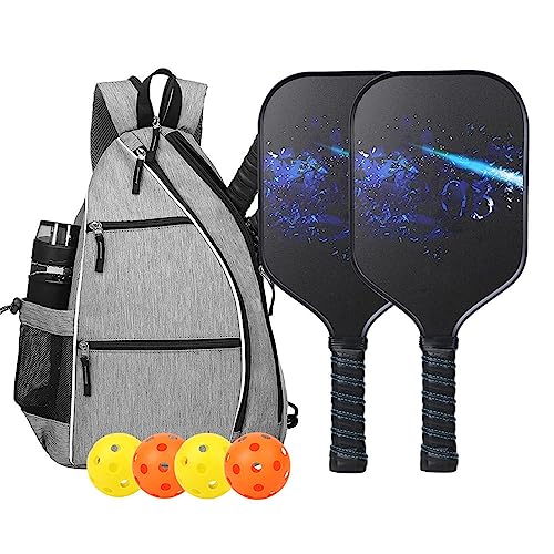 Pickleball-Paddel, Fiberglas-Schläger-Set, tragbares Pickleball-Schläger-Set, Pickleball-Ausrüstungsbälle für drinnen und draußen, Pickleball-Schläger-Set, Fiberglas-Pickleballschläger-Set, Anfänger, von acime