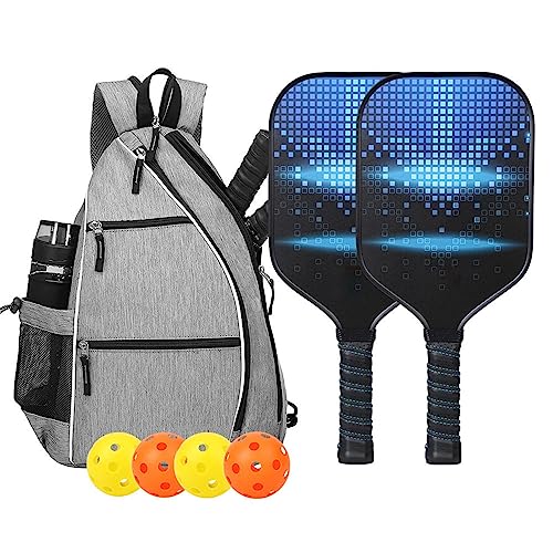 Pickleball-Paddel, Fiberglas-Schläger-Set, tragbares Pickleball-Schläger-Set, Pickleball-Ausrüstungsbälle für drinnen und draußen, Pickleball-Schläger-Set, Fiberglas-Pickleballschläger-Set, Anfänger, von acime