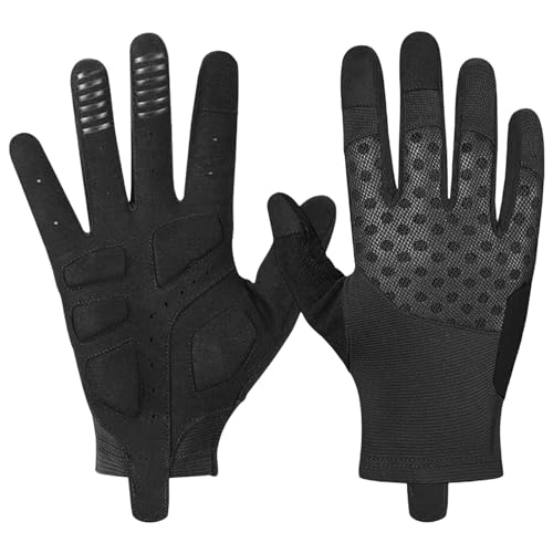 acime Mountain Gloves Gloves Gloves - Reflective Logo Cycling Gloves Full Finger Design - Thickened Palm Pad Thumb Cloth Design Motorcycles Gloves von acime